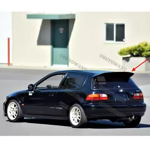 For 91-95 Honda Civic SiR ii EG6 GEN 5 Hatcback Rear Trunk Spoiler Lip Splitter Trunk Exterior High 