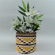 NATURE4U Boho Hand Woven Plant Basket Modern Hand Woven Basket for 4-6" Flower Pot Floor Indoor Plan