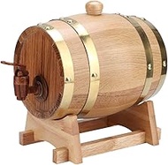 1.5L Vintage Oak Wood Wine Barrel Keg Bucket Home Wine Storage Accessories for Store Wine Brandy Whi