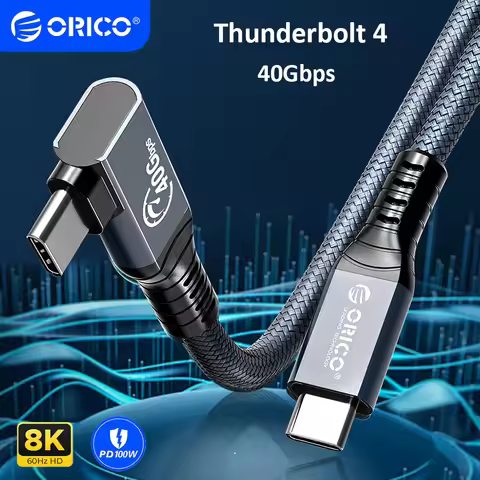 ORICO 40Gbps Type C Displayport Cable Thunderbolt 4/3 Compatible HD 8K60Hz PD100W Fast Charge USB4 E