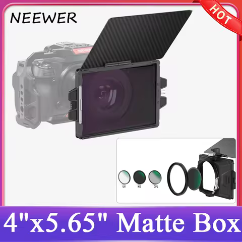 NEEWER PG002 Mini Matte Box with 4"x5.65" Filters Frame Tray Carbon Fiber Flag Compatible with Small