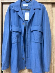 全新plain me COP1197-蔚藍/F 羊毛混紡CPO口袋外套