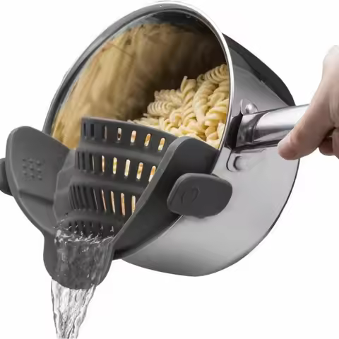 1pc, Strainer, Pot Strainer, Adjustable Clip On Strainer For Pots Pans And Bowls, Kitchen Pot Strain