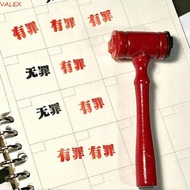 VALEX Judge Stamp Hammer, Inkpad Tool Toy Wooden Hammer, Judges Costume Accessory Wooden Portable Re