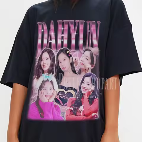 DAHYUN Twiccee Vintage Shirt TWICCEE Kim Da-hyun hyun Homage Tshirt Girl Band Fan Tees Retro 90s Swe