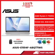 ASUS-E1504F-ABQ771WS-SVR-AMDRYZEN3-7320U,8GBR5,512GBSSD,AMDRADEON,15.6"FHD,W1164,2YRS,H&S