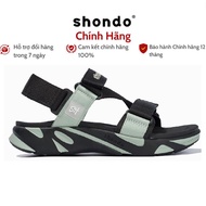 Giày Sandal Nam Nữ Shondo Êm Chân Bền F8 Ver.2 Đen Rêu F8M1124