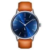 August Berg Serenity Deep Blue Silver Classic Eye Leather Strap Watch
