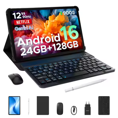 DOOGEE U12 Tablet PC Android 16 12'' S Display 24GB RAM (6GB+18GB) 128GB 9000mAh Battery UNISOC T725