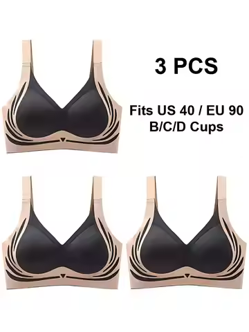 Asian Plus-Size Wireless Women's Underwear, Minimizes Large Busts, Gathers Side Breasts, Prevents Sa