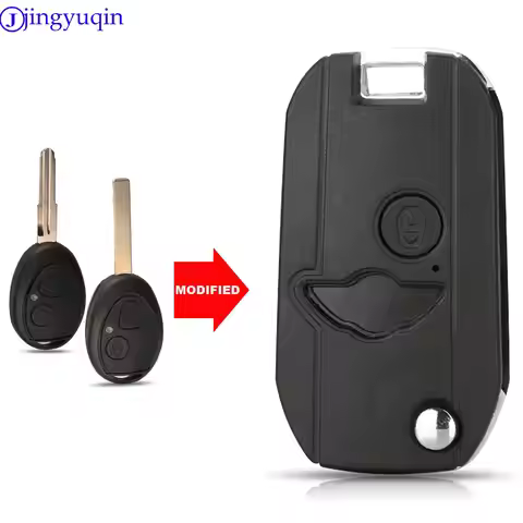 jingyuqin Modified 2 Buttons Car Key Shell for MG BMW Mini Cooper R53 R50 S for Land Rover 75 Z3 Z4 