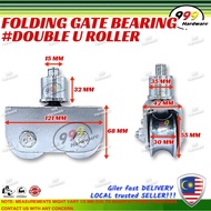 999 U / UV DOUBLE FOLDING GATE BEARING / WELDING WROUGHT IRON GATE DOUBLE ROLLERS / 2 IN 1 GATE WHEE
