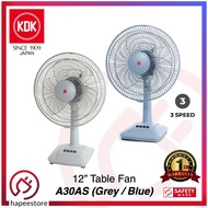 KDK A30AS 12 Inch Table Desk Fan (Grey / Blue)