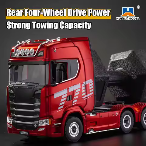 HUINA 1501 770S Remote Control Alloy Tractor 1/18 19CH 2.4G RC Truck Engineering Vehicle Toys Traile