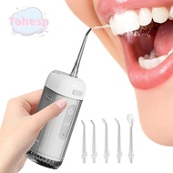 TOHESP Water Flosser, 3 Modes Gum Care Water Jet Floss, Portable 200ml 5 Jet Tip USB Rechargeable El