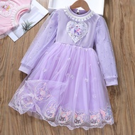 Girls Fashion Cartoon kuromi Gauze Princess Dress Kids Dress kuromi Dress