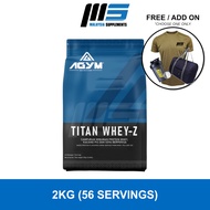 Agym Nutrition Titan Whey, (2KG) [FREE GIFT] - Protein, Halal Whey Protein Powder, Lean Muscle, Susu