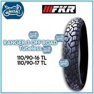 [FKR] RANGER 3 Tubeless Tyre Tayar 110/90-17 110/90-16
