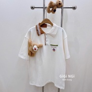 13DE MARZO BEAR BROWN WOOL COLLAR POLO SHIRT