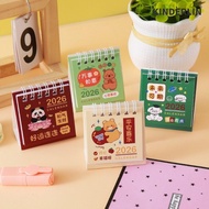 KINDERLIN 2026 Desk Calendar, Cartoon Mini Desktop Calendar, Cute Flip Coil Binding Standing Calenda