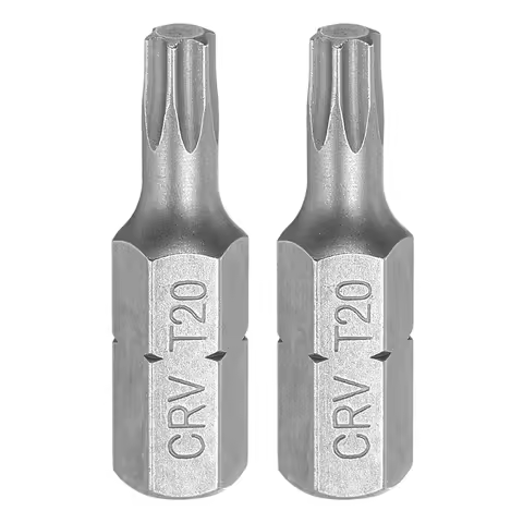 2/5/10pcs Torx Screwdriver Bit 1/4" Hex Shank T8/T9/T10/T15/T20/T25/T27/T30/T35/T40 Head 1" Length 6