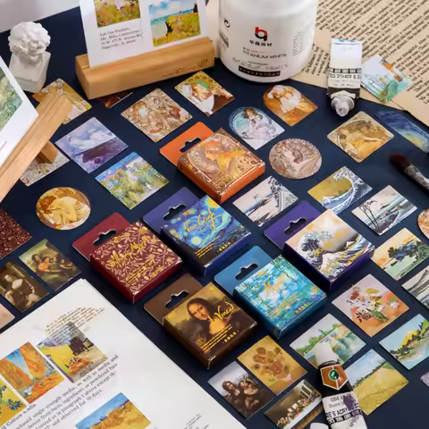 45 Pcs Vintage Stickers Scrapbooking Phone Diary Material DIY World Famous Paintings Decorative Pape