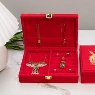 Storage Storage Three Gold Jewelry Box Flannel Kiss High-End Gift Box Four Gold Hardware Wedding Gif