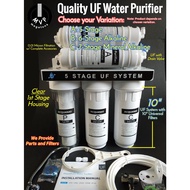 Ultra Filtration 5 Stage 6 Stage 7 Stage 10" Universal UF System No Electricity Water Filter 0.01um
