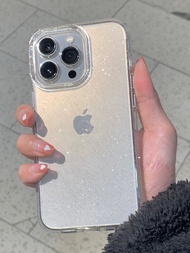 KVZUVUU | Transparent Sparkle Silicone & Hard Case for iPhone 16 17 Pro Max XS Max XR 7/8