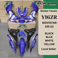 [LOCAL SELLER] COVERSET BODYSET Y16ZR Y16 MOVISTER-155 (1) BLACK BLUE WHITE YELLOW (STICKER TANAM)