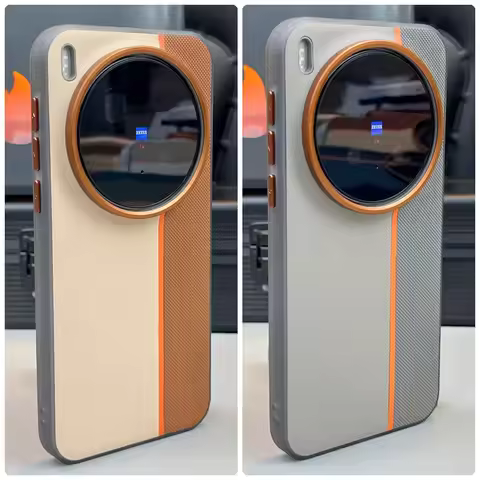 Three-color Leather Patchwork with Magsafe Magnetic Ring Case For VIVO X300 Pro vivo x300 Lens Prote