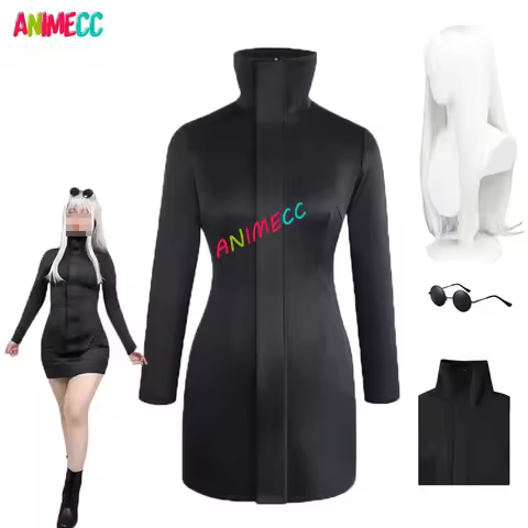 ANIMECC IN STOCK S-XXL Gojo Satoru Cosplay Female Dress Wig Glasses Anime Jujustu Cosplay Halloween 