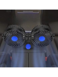 雙頭汽車風扇,自動電風扇360度旋轉可增加小型風扇汽車的風力