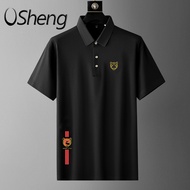 VSheng 2024 XXL-7XL Big Size Collar T Shirt For Men Casual Oversized Man Polo Tops