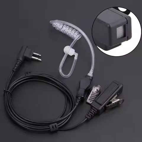 2Pin Covert Acoustic Tube Earpiece Headset Mic for Motorola Two Way Radios Radiation-proof Earphone 