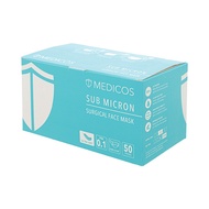 MEDICOS Ultra Soft 4ply Sub TEKNOLOGI Micron Surgical Face Mask - Sea Blue 50 PCS EARLOOP