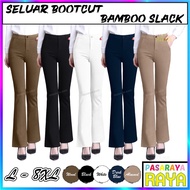 KGT BAMBOO SLACK SELUAR BOOTCUT PLAIN LADIES SLACK BAMBOO BERBUTANG ZIP 9888