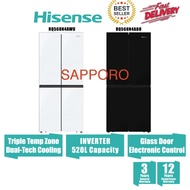 HISENSE 520L 4 Doors Inverter Fridge Refrigerator RQ568N4AWU (White) / RQ568N4ABU (Black) Peti Sejuk