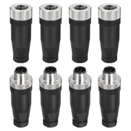 MECCANIXITY 5 Pin M12 Male & Female Aviation Wire Connector, 4 Set Waterproof IP67 Circular Connecto