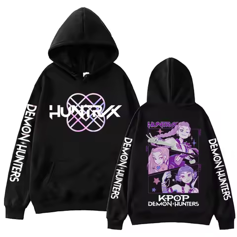 Autumn Anime k pop demon hunters Hoodie Harajuku Hip Hop Pullover Top Sweatshirt UNISEX Alphabet spo