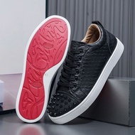 T Trendy Boys Red-Soled Rivets Hip-Hop Sneakers Hair Stylist Temperament Fashionable Social Spirit G