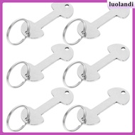 6Pcs Lightweight Stainless Steel Silver Shopping Trolley Token Key for Daily Carry