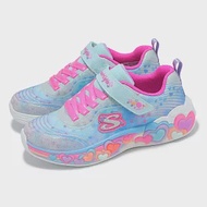 Skechers 兒童燈鞋 S Lights-Eternal Heart 大童 中童 藍 粉 魔鬼氈 閃燈 發光 童鞋 302696LLBMT 18cm LIGHT BLUE/MULTI