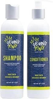Young King Hair Care Kids Shampoo and Conditioner Bundle | Cleanse and Hydrate Natural Curls | Plant
