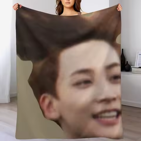 Jeonghan Flying Hair Throw Blanket Warm Napping Blanket for Office Couch Bed