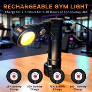 COZY Magnetic Lighting, Multi-Functional Magnetic Base Gym Lamp, Work Lamp 180° Foldable 2-Color Lig