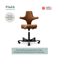 HAG Capisco 8106- Ergonomic Office Chair by Flokk - Leather Paloma - 10 Year Warranty