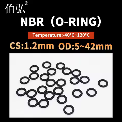 NBR O Ring Seal Gasket Thickness CS1.2mm OD5-42 Oil and Wear Resistant Automobile Petrol Nitrile Rub