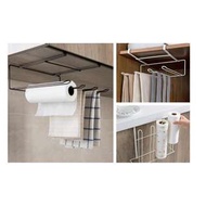 櫥櫃下紙巾架 免打孔掛架 置物架 廚房掛式捲紙架收納架毛巾架 #0355