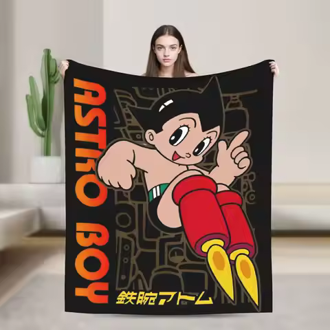 Astro Boy Manga Anime Blankets Fleece Decoration Mighty Atom Astroboy Breathable Super Warm Throw Bl